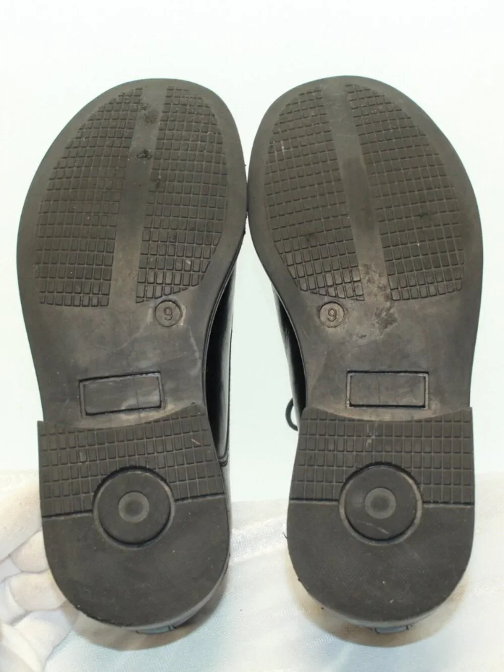 Borelli Size 9M Smooth Black Leather Round Toe Heavy Sole Oxford Dress Shoes